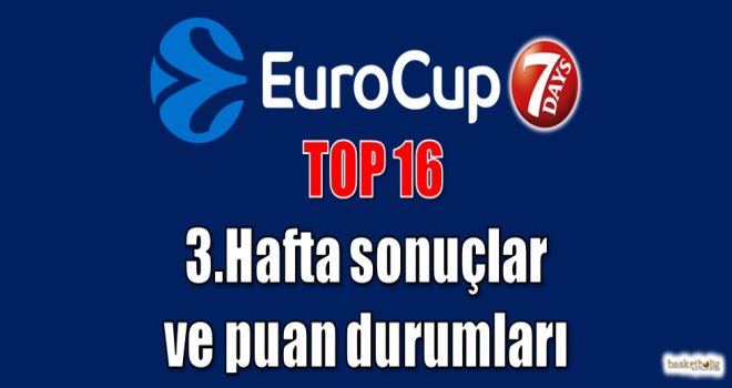 Eurocup Top16 haftanın sonuçları ve puan durumu