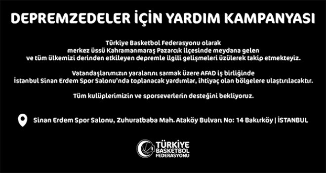 TBF'den yardım kampanyası