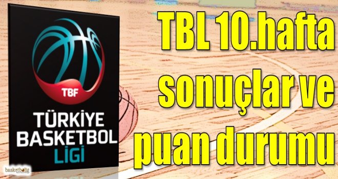 Türkiye Basketbol Ligi 10.hafta sonuçlar